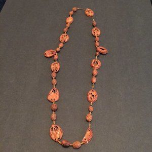 Brown Wood Bead Necklace